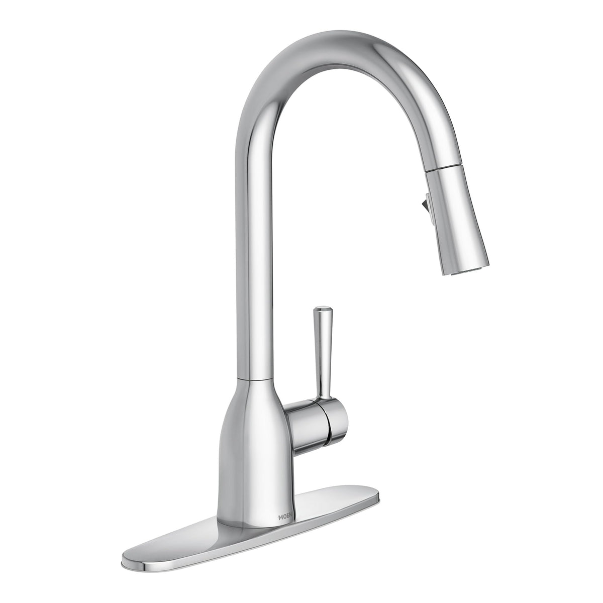 Moen Adler Chrome One-Handle High Arc Kitchen Faucet with Power Clean & Pull-Down Sprayer - 87233