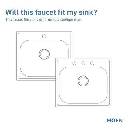 Moen Adler Chrome One-Handle High Arc Kitchen Faucet with Power Clean & Pull-Down Sprayer - 87233