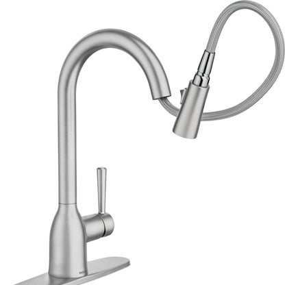 Moen Adler 87233SRS Spot Resist Stainless One-Handle Pull-Down Kitchen Faucet with Power Clean