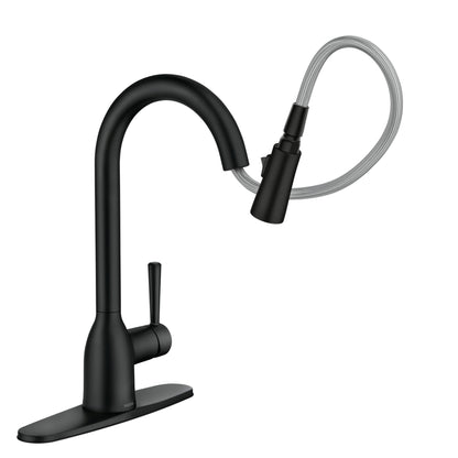 Moen Adler Matte Black One-Handle Kitchen Faucet with Power Clean | 87233BL