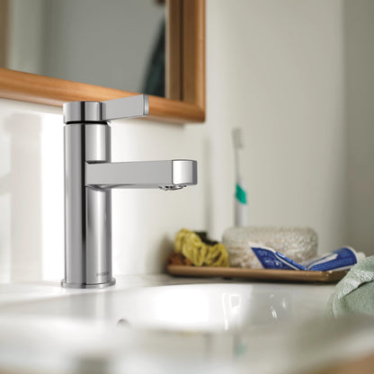 Moen Beric Chrome One-Handle Bathroom Faucet 84774 | Deck Plate Optional, Drain