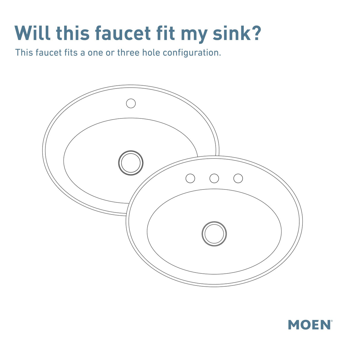 Moen Beric Chrome One-Handle Bathroom Faucet 84774 | Deck Plate Optional, Drain