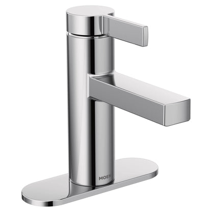 Moen Beric Chrome One-Handle Bathroom Faucet 84774 | Deck Plate Optional, Drain