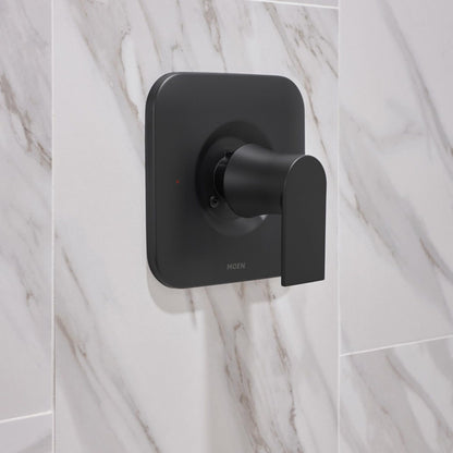 Moen Genta LX Matte Black Shower Trim Kit – 3-Function Showerhead, Posi-Temp Valve Required