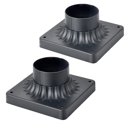 MrSconce Pier Mount Base 2-Pack – Cast Aluminum Outdoor Post Light Adapter, Matte Black