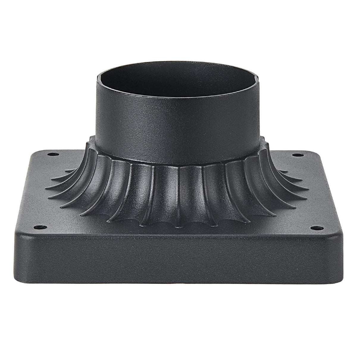 MrSconce Pier Mount Base 2-Pack – Cast Aluminum Outdoor Post Light Adapter, Matte Black