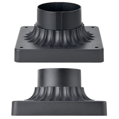 MrSconce Pier Mount Base 2-Pack – Cast Aluminum Outdoor Post Light Adapter, Matte Black