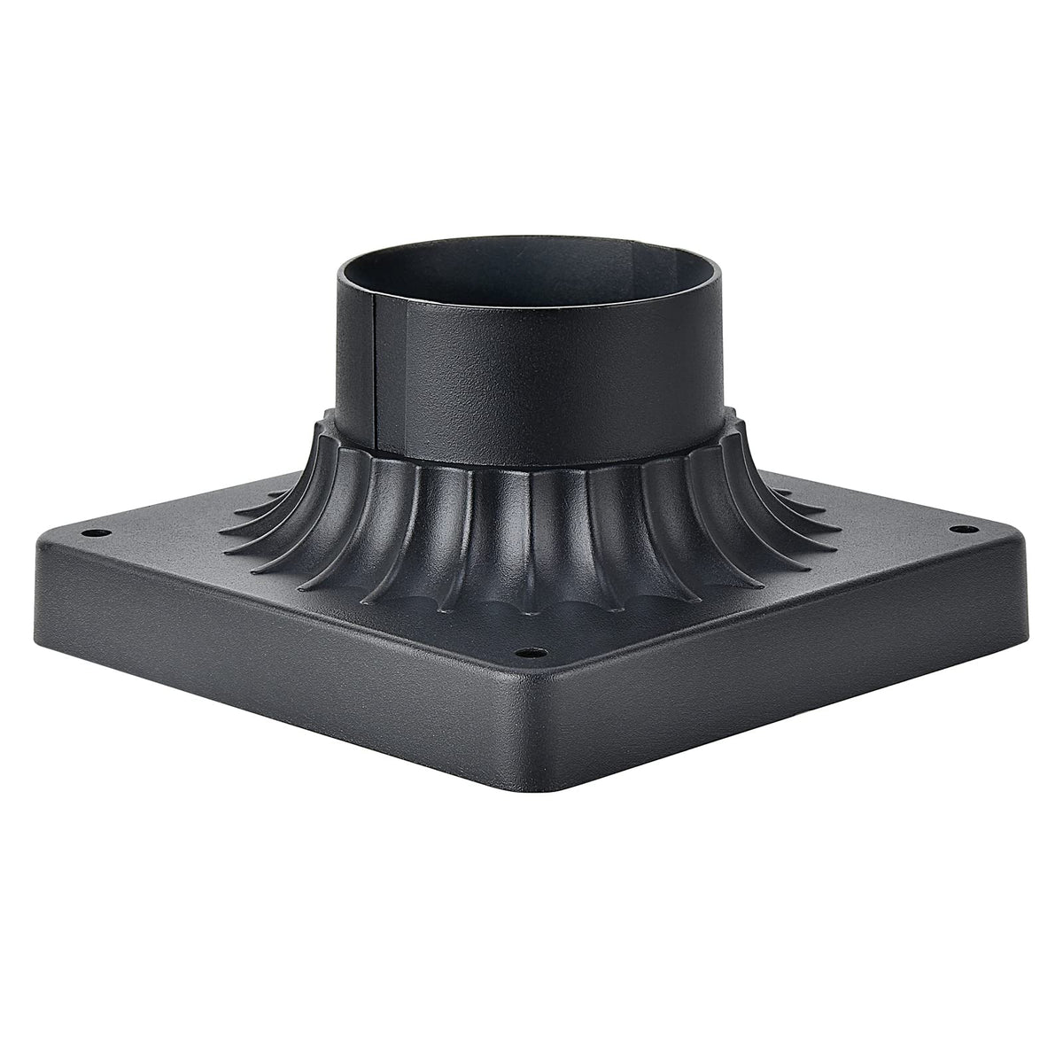 MrSconce Pier Mount Base 2-Pack – Cast Aluminum Outdoor Post Light Adapter, Matte Black