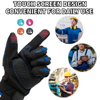 MSUPSAV Durable Impact Work Gloves – Anti-Vibration, Touchscreen, Washable (Large)