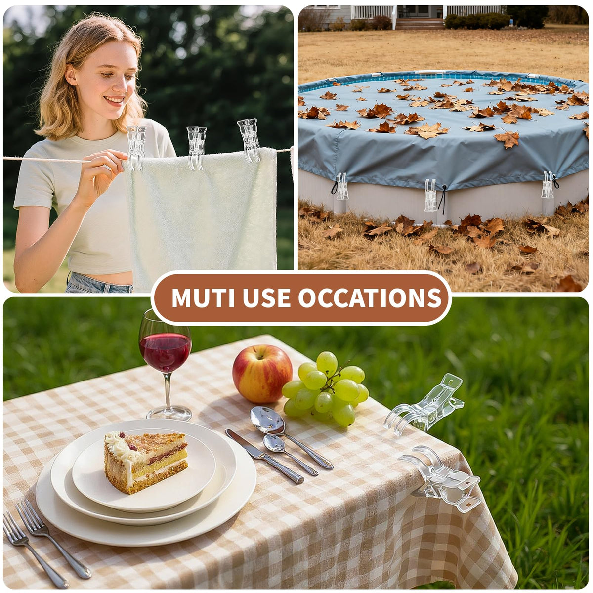 Muitcdo 30 Pack Balloon Arch Clips – Large Clear 3.5-Inch Backdrop Clamps