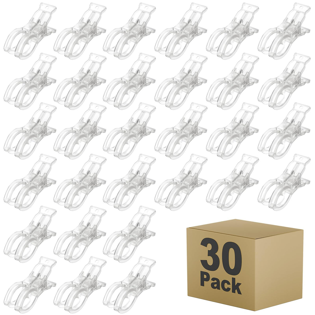 Muitcdo 30 Pack Balloon Arch Clips – Large Clear 3.5-Inch Backdrop Clamps