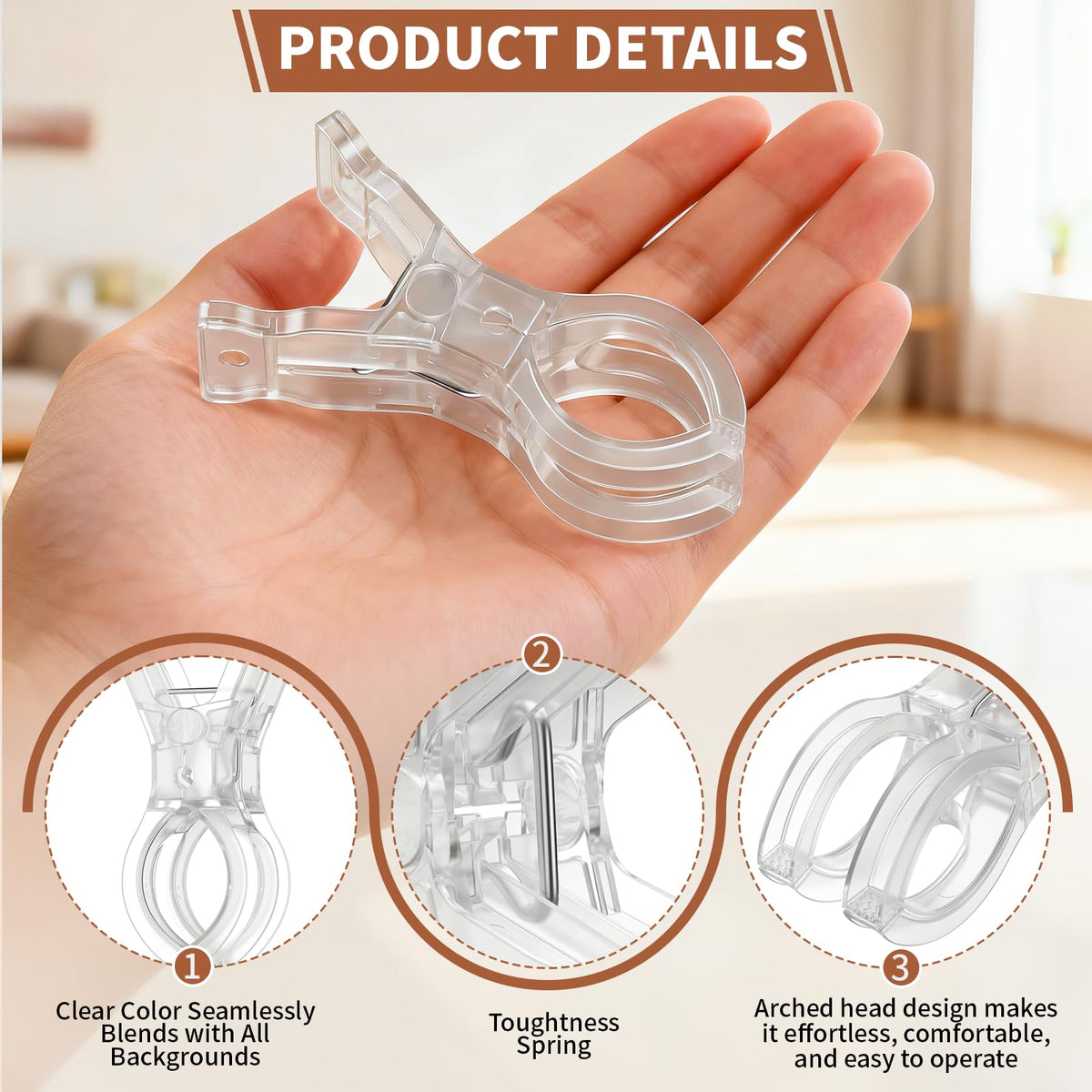 Muitcdo 30 Pack Balloon Arch Clips – Large Clear 3.5-Inch Backdrop Clamps