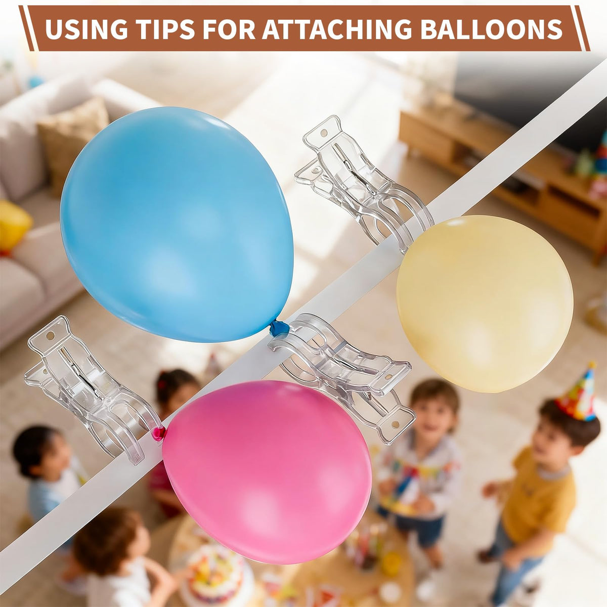 Muitcdo 30 Pack Balloon Arch Clips – Large Clear 3.5-Inch Backdrop Clamps