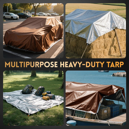 MVPNET 12x12 ft Heavy Duty Tarp – 10mil, Waterproof & UV Resistant