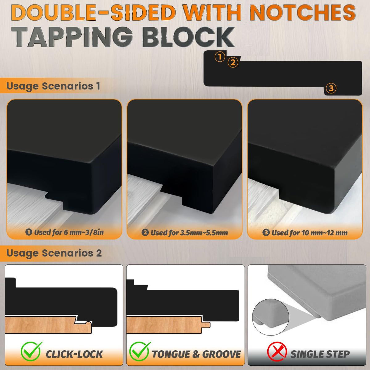 NAACOO Universal Floor Kit: Tapping Block, Pull Bar, 40pc Spacers & Rubber Mallet