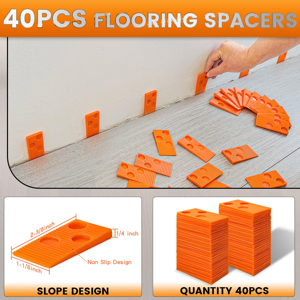 NAACOO Universal Floor Kit: Tapping Block, Pull Bar, 40pc Spacers & Rubber Mallet