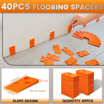 NAACOO Universal Floor Kit: Tapping Block, Pull Bar, 40pc Spacers & Rubber Mallet