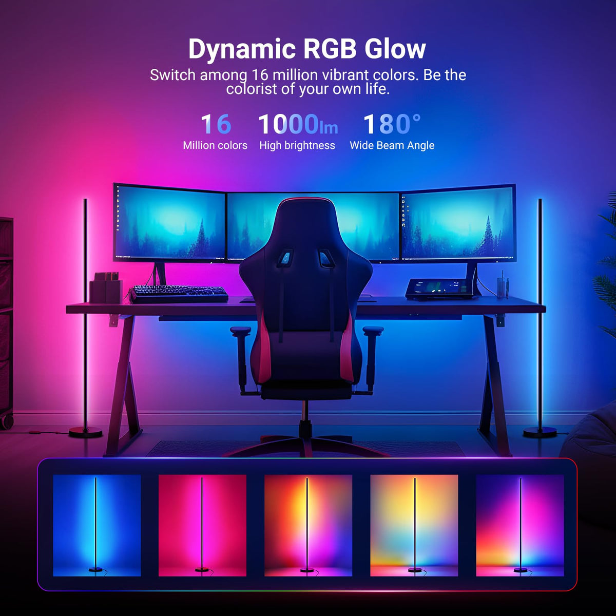 NEEWER NF04 Smart LED Floor Lamp | 16M Colors, AI Lighting, Voice Control