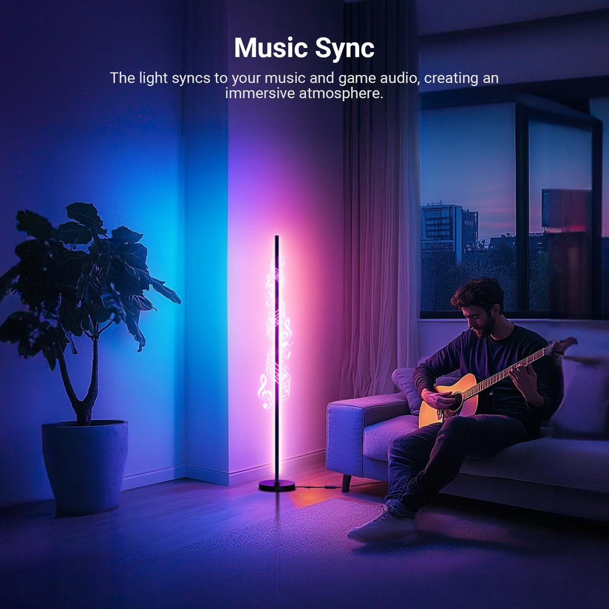 NEEWER NF04 Smart LED Floor Lamp | 16M Colors, AI Lighting, Voice Control