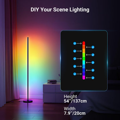 NEEWER NF04 Smart LED Floor Lamp | 16M Colors, AI Lighting, Voice Control