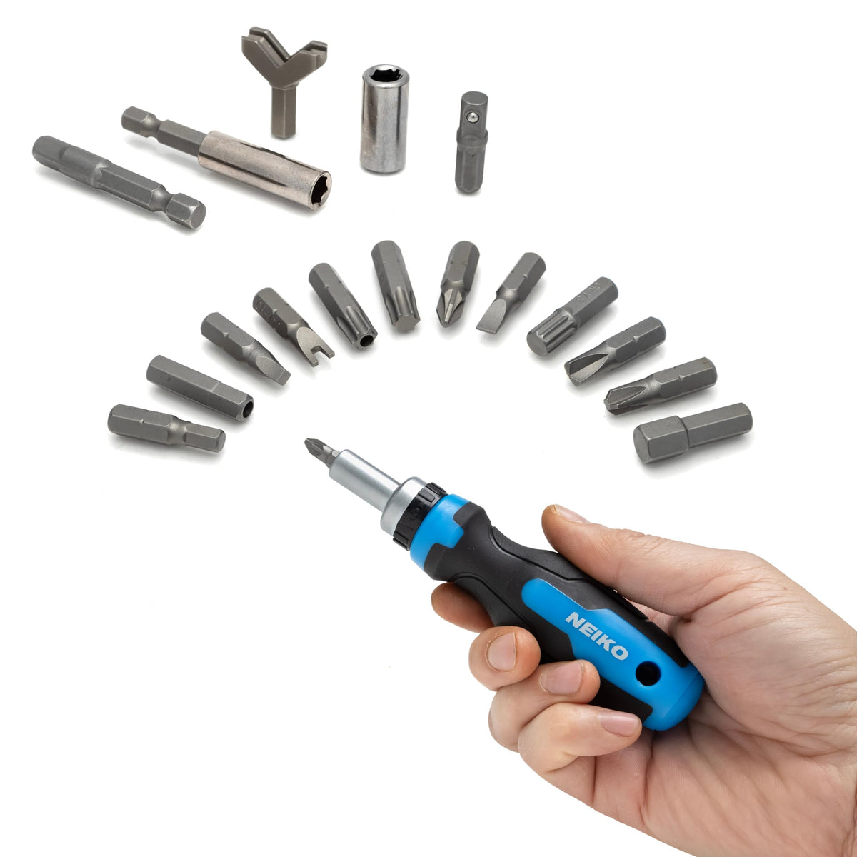 NEIKO 10082A Security Bit Set & Ratcheting Screwdriver — 101-Piece Chrome Vanadium Toolkit