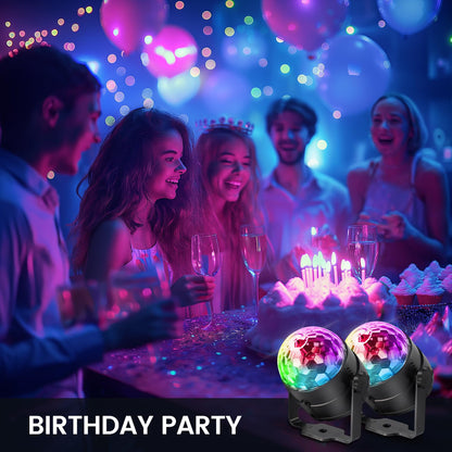 NEQUARE Disco Ball Lights – 7 Modes, Sound Activated, 5.58ft Cord, Remote Control