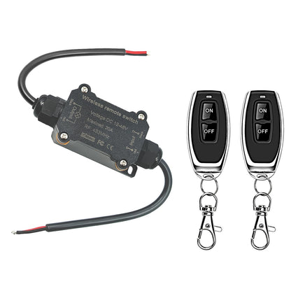 NEWNEWLIU DC12V Waterproof Remote Control Switch — 164ft RF Range, 20A, Indoor/Outdoor