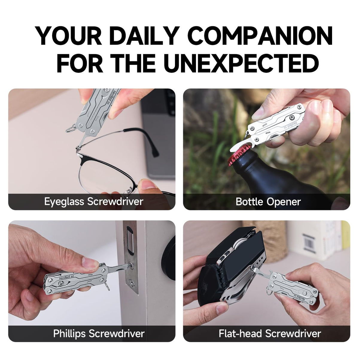 NexTool Micro Sailor Scissors S0 – 8-in-1 Mini Keychain Multitool for Travel & EDC