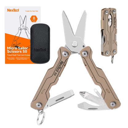 NexTool Micro Sailor S0: 8-in-1 Mini Keychain Scissors | Ultra-Light EDC Tool