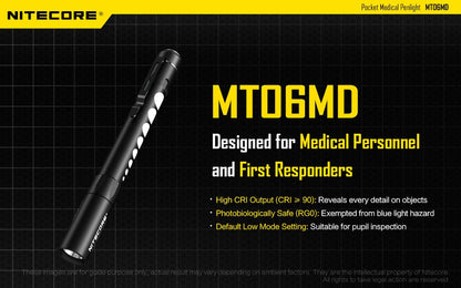 NITECORE MT06MD Penlight Flashlight – 180 Lumen Medical Inspection Light