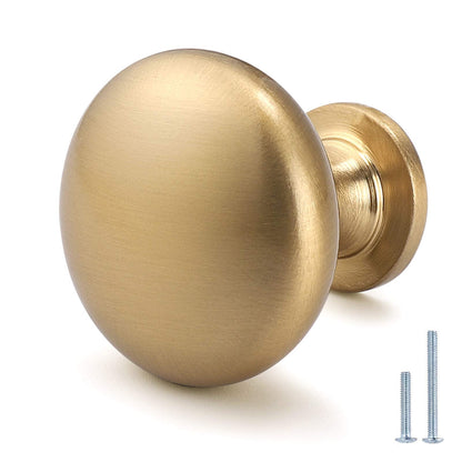 NIZADO Aged Brass Knobs 12 Pack – Solid Zinc Cabinet Hardware, 1-1/5 in Diameter