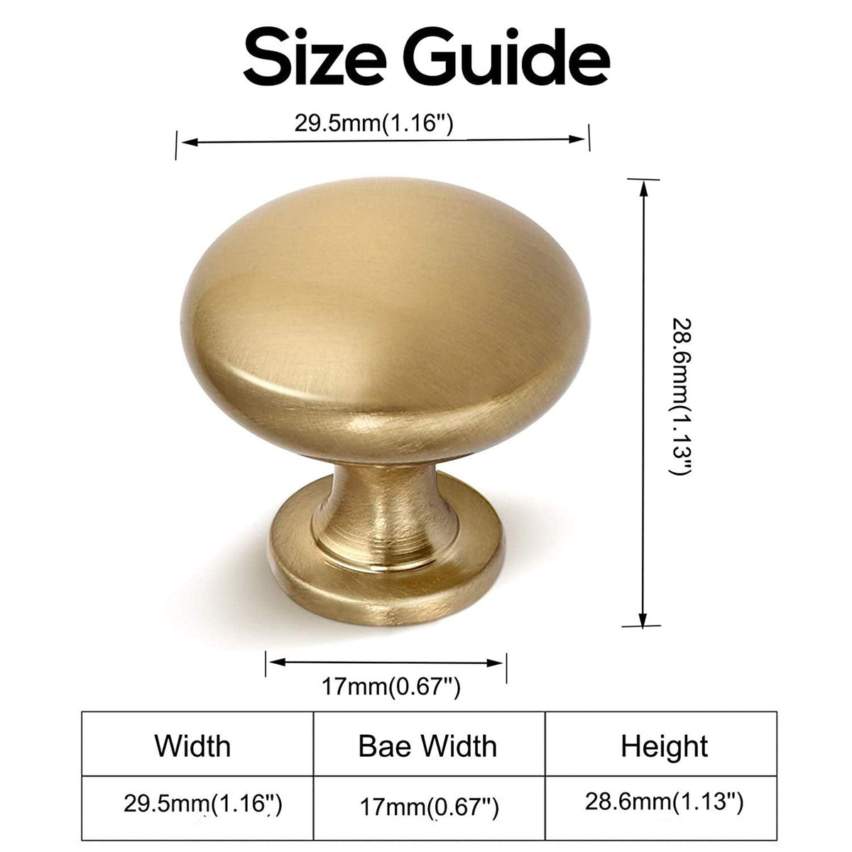 NIZADO Aged Brass Knobs 12 Pack – Solid Zinc Cabinet Hardware, 1-1/5 in Diameter
