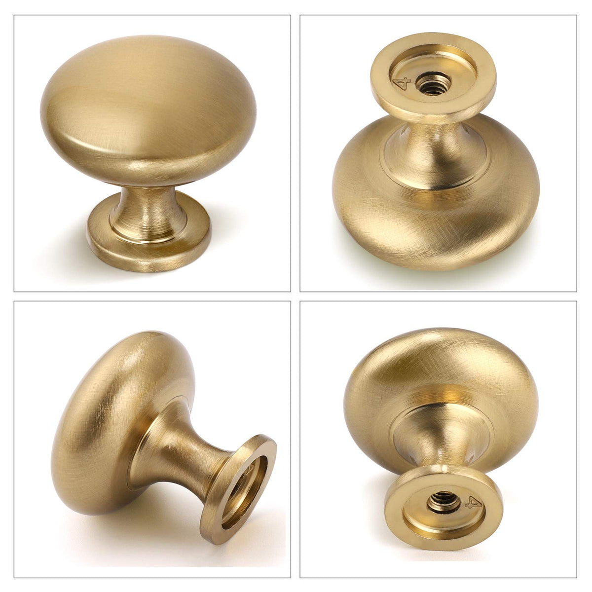 NIZADO Aged Brass Knobs 12 Pack – Solid Zinc Cabinet Hardware, 1-1/5 in Diameter