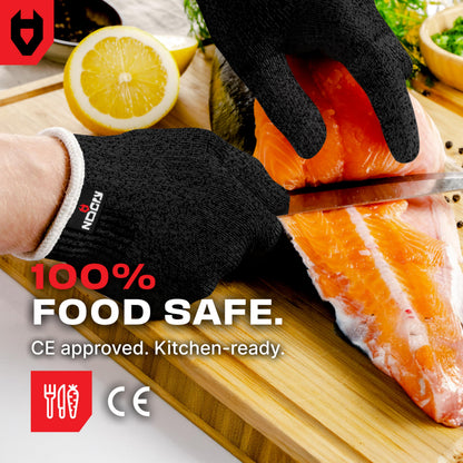 NoCry Cut Resistant Gloves – Level 5 Protection, Three-Finger Reinforcement, Food-Grade