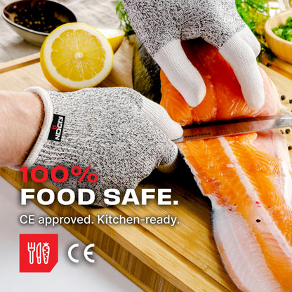 NoCry Cut Resistant Work Gloves – Level 5, 3-Finger Reinforced