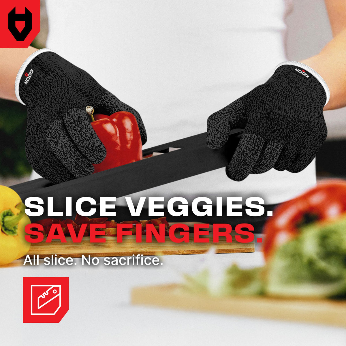 NoCry Cut Resistant Work Gloves - Level 5 Protection, 3-Finger Reinforced