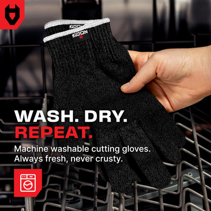 NoCry Cut Resistant Work Gloves - Level 5 Protection, 3-Finger Reinforced