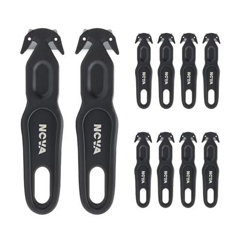 Nova Safety Cutter Tool – 10-Piece Black Recessed-Blade Box Cutter for Safer Packing
