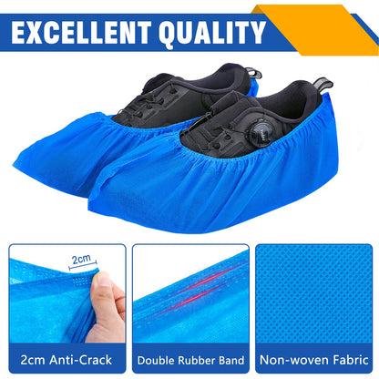 NUITPY 600 Pack Disposable Shoe Covers – Non-Woven, Durable Large Size