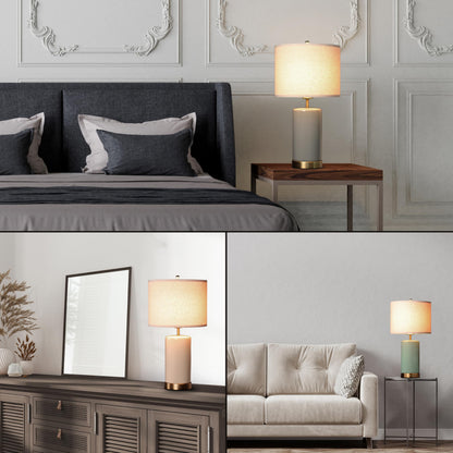 O’Bright Dune Battery-Powered Table Lamp | 24-Inch Cordless Ceramic Lamp, Sage Green