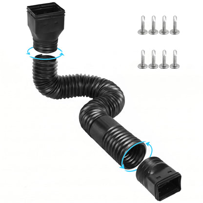 Ogutter Rain Gutter Downspout Extension — Extendable 21 to 66 Inches, Black