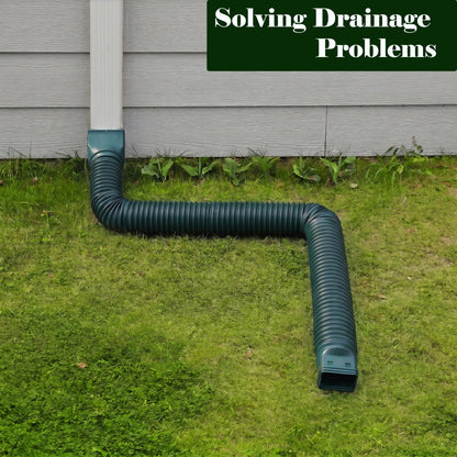 Ogutter Rain Gutter Downspout Extensions | Flexible Extendable 21-66 Inches (Green)