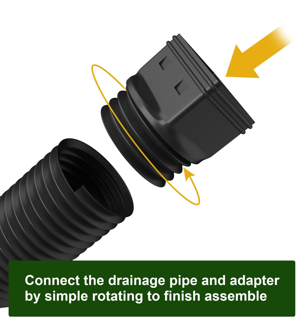 Ogutter Rain Gutter Downspout Extension — Extendable 21 to 66 Inches, Black