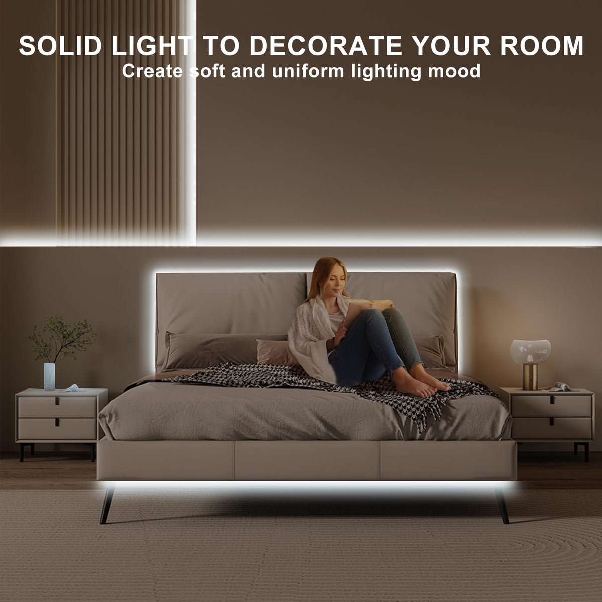 Olaholii 16.4ft COB LED Strip Light with Remote – Dimmable 6500K White, Ra93+