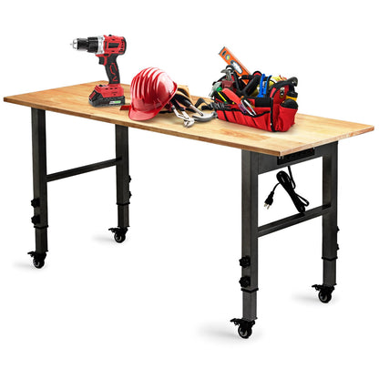 OLBRUS 54.3x21.6 Adjustable Workbench with Power Outlet | 2000 lbs Capacity