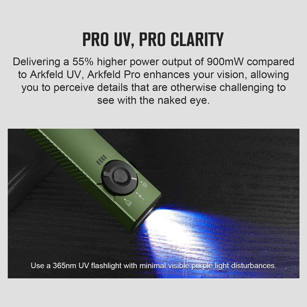 OLIGHT Arkfeld Pro Rechargeable EDC Flashlight with UV + White LED, 1300 Lumens – OD-Green CW