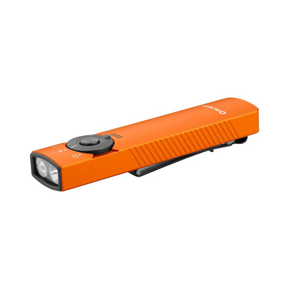 OLIGHT Arkfeld Pro: 1300 Lumen EDC Flashlight with Green Beam, UV, White LED – Orange CW