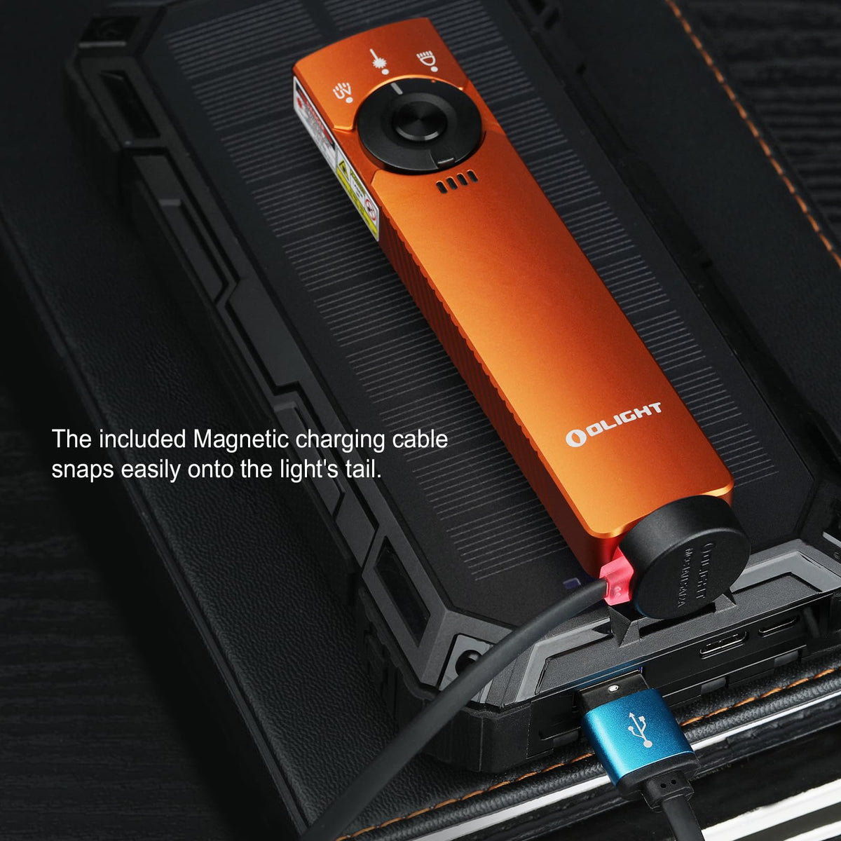 OLIGHT Arkfeld Pro: 1300 Lumen EDC Flashlight with Green Beam, UV, White LED – Orange CW
