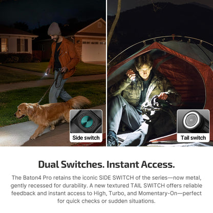OLIGHT Baton4 Pro EDC Flashlight – 1600 Lumens, USB-C & Magnetic Charging