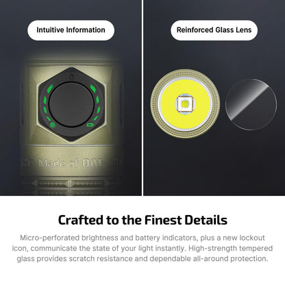 OLIGHT BatonUltra EDC Flashlight – 1800 Lumen, USB-C Rechargeable, Magnetic Tail Switch – Olive Green